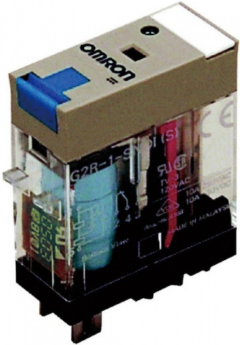 G2R-2-SND 24DC(S) Реле серии G2RS, двухполюсное, светодиодный индикатор и диод, напряжение питания 24 V DC, ток 5 A